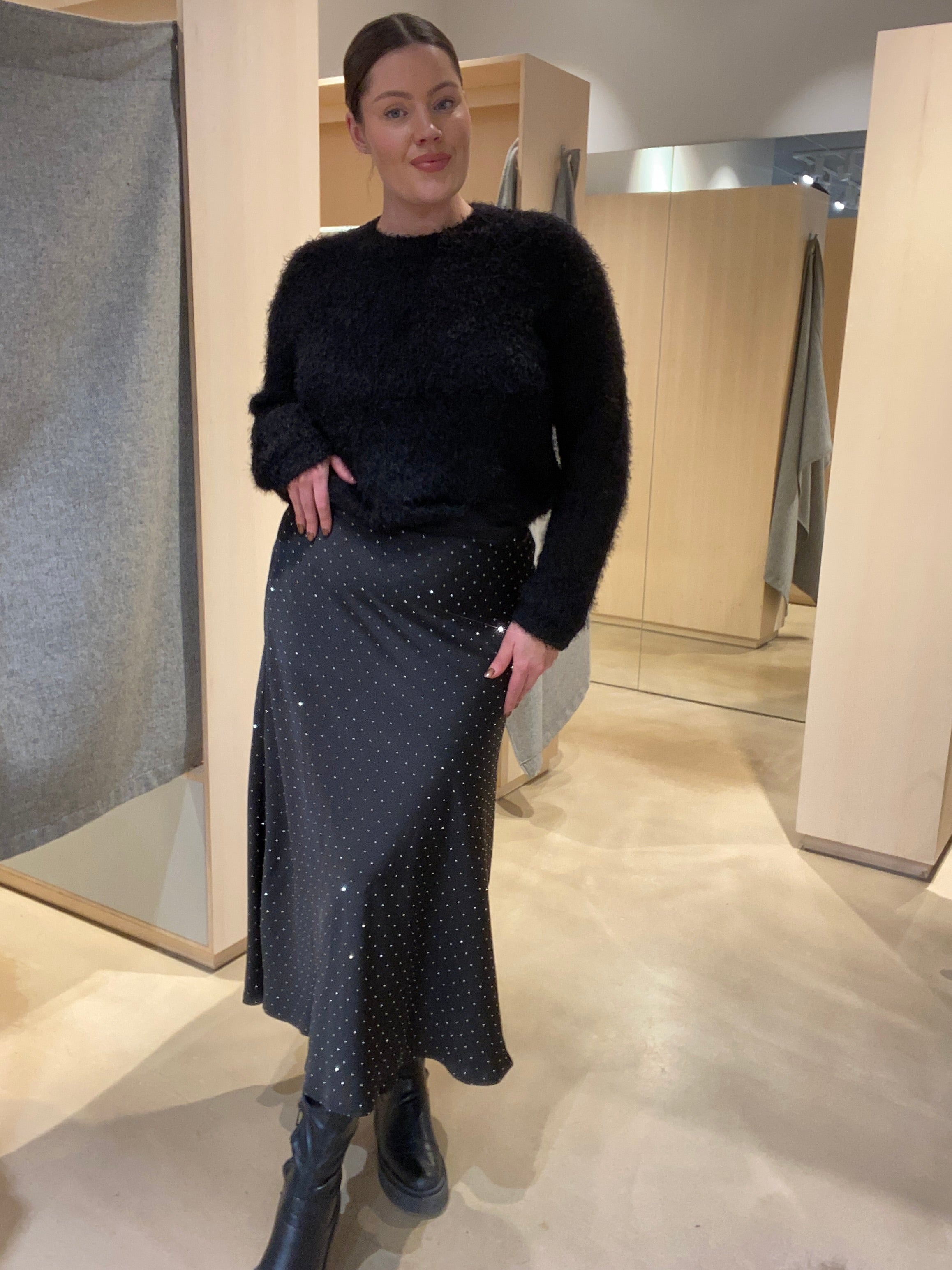 VIELLIE Midi Skirt - Black Beauty